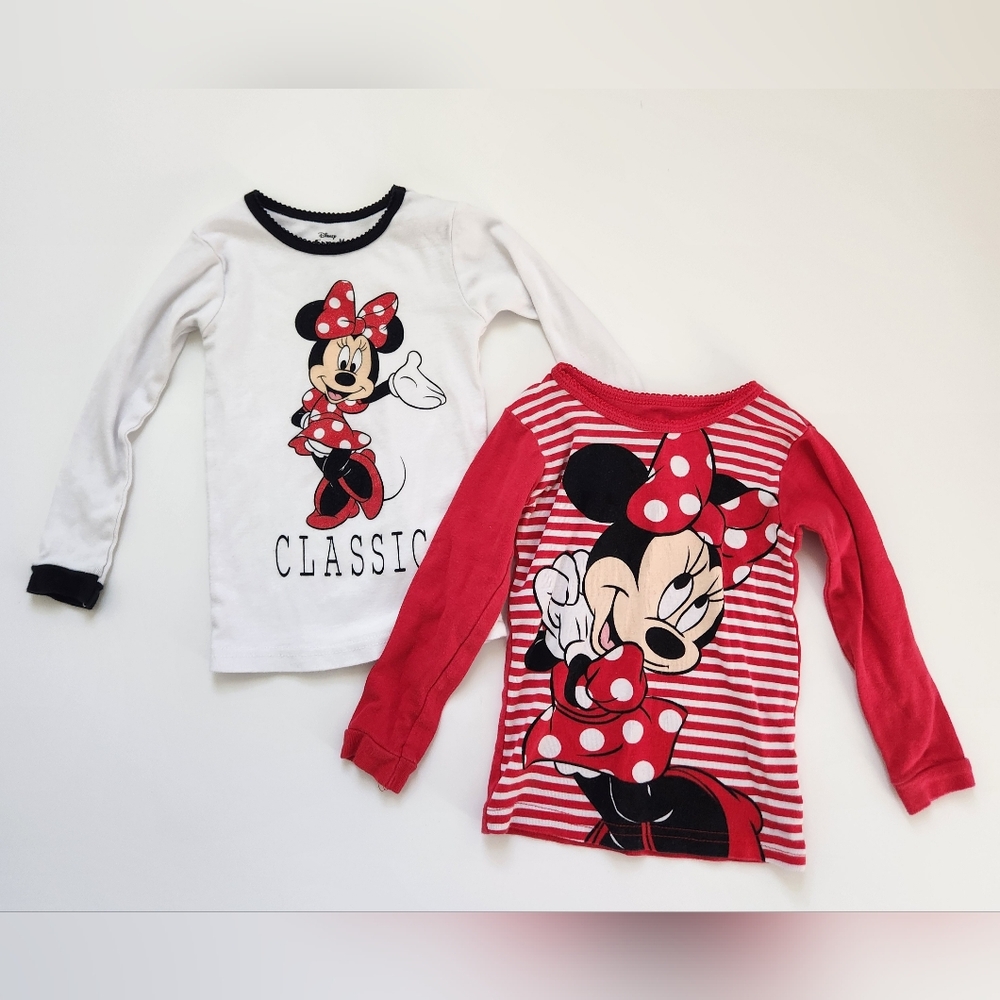 Disney little girls Minnie Mouse long sleeve shirt Bundle Size 4T - 2 Shirts